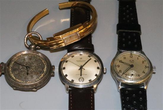 Military gents watch & 3 other watches